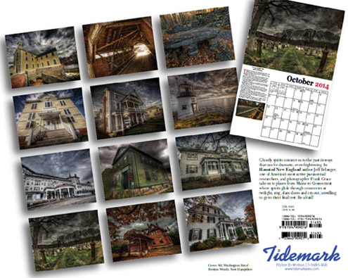 Back cover of the 2014 Haunted New England Calendar.
